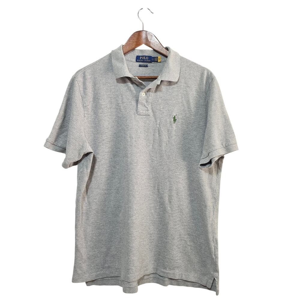 Polo Ralph Lauren Polo Shirt Men's Sz L Gray Green Pony Preppy Minimalist Casual